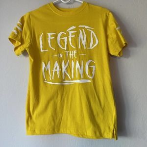 Boys short sleeve "Legend In The Making" Graphic Tee Shirt Size L 14/16 Yellow